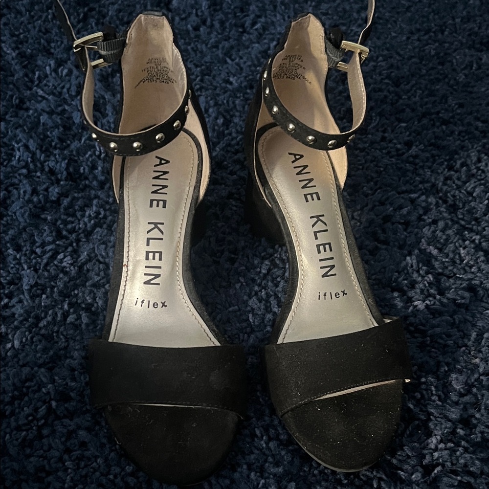 Anne Klein Black Ankle Strap Heels